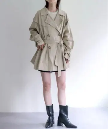 mystic 트렌치코트 판초 베스트 트렌치