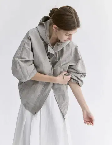 TAGEECHITA/ 스트링 후드 링클 블루종