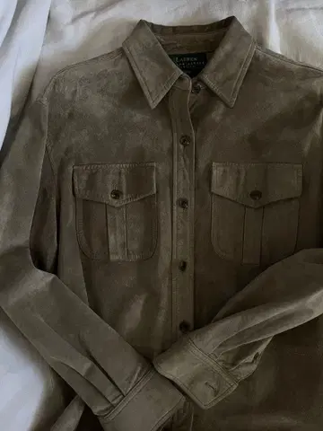 랄프 로렌 스웨이드 가죽 셔츠