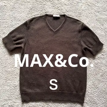 MAX&Co. 여성용 반팔 V넥 니트 다크 브라운 Ssize