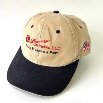 USA 성조기 기업 로고 자수 2톤 빈티지 트래커 캡