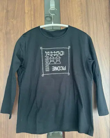 PICONE 블랙 7부 소매 티셔츠