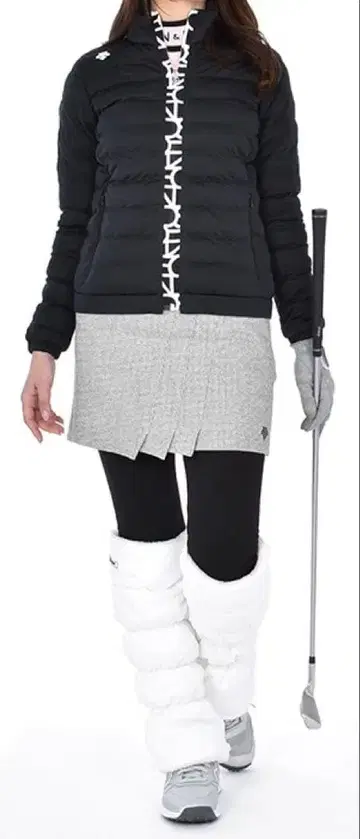 데상트 골프 스커트 하운드투스 체크 M