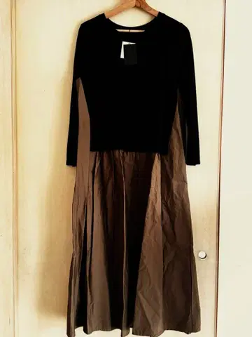 택 포함 새상품 SCOT CLUB 바이컬러 도킹 롱 원피스 F 사이즈