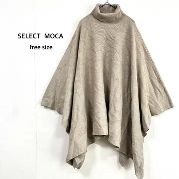 [셀렉모카] 판초 F 베이지 터틀넥 니트 스웨터 새상품급