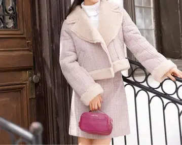 WILLSELECTION 보아 달린 라메 트위드 자켓