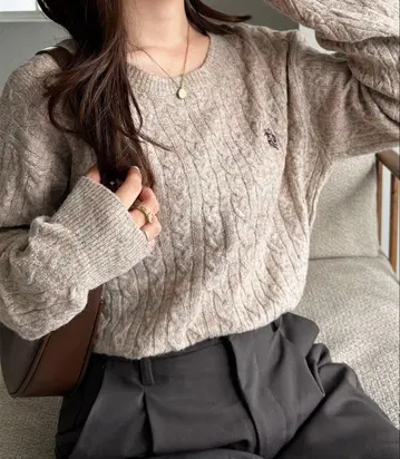 U.S.POLO ASSN. 원포인트 케이블 니트