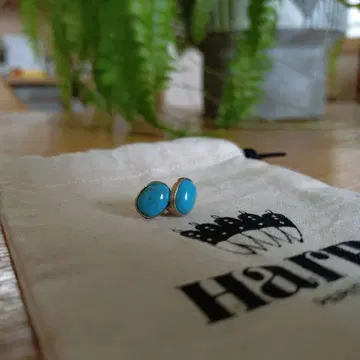 [ 새상품급 ] Harpo 터콰이즈 카보숑 귀걸이