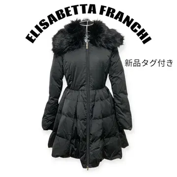 새상품 ELISABETTA FRANCHI 블랙 다운 자켓