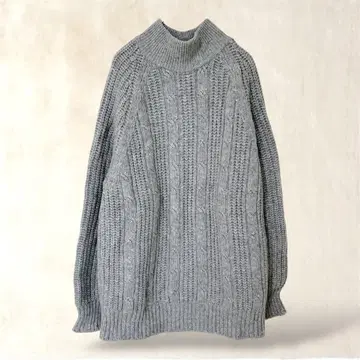 [ NEELS+ ] 긴팔 니트 일본제 M 그레이 무지 리브 하이넥 캐주얼