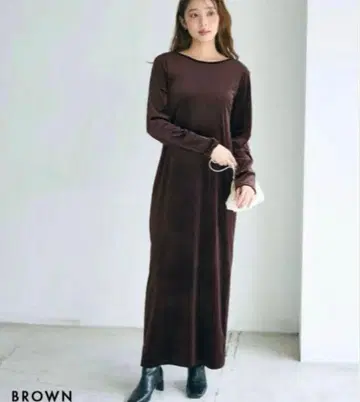 베이스먼트 온라인 HARUKADESIGN 백산 벨로아 맥시 원피스