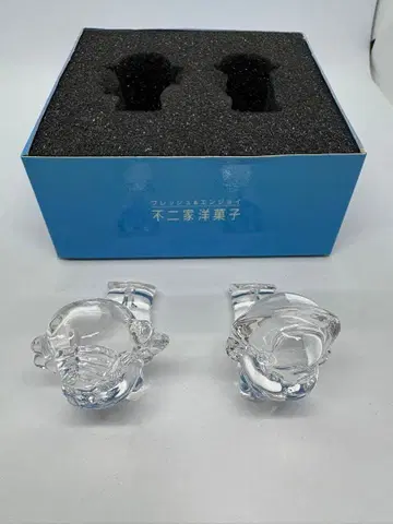 후지야 크리스탈 유리 캐릭터 페코, 포코 피규어 2체 세트