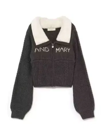 andmary Mary 로고 집업 탑 그레이