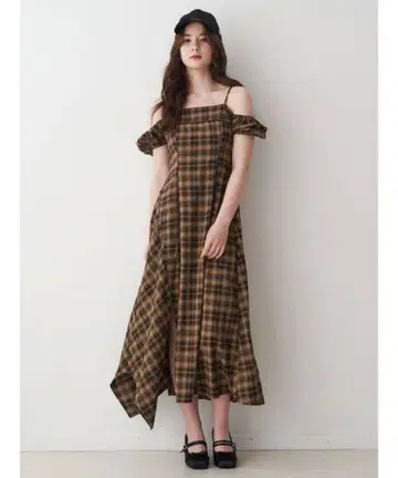 calnamur 2WAY 체크 롱 원피스