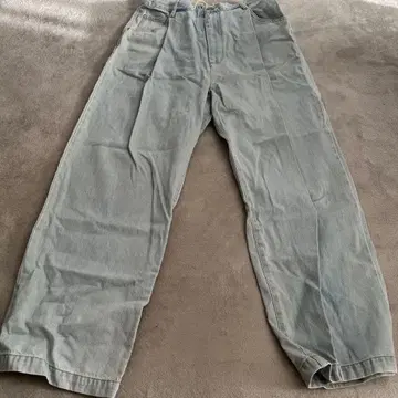 라이트 블루 와이드 레그 데님 위고