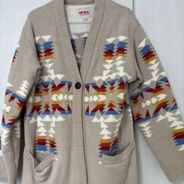 ANTIBAL 기하학 패턴 니트 가디건