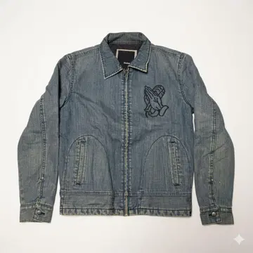 [ 레어/안감 퀼팅 ] Hurley 데님 자켓 플레이잉 핸즈