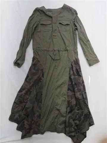 아비렉스 밀리터리 셔츠 원피스 카키 계열 여성용 M
