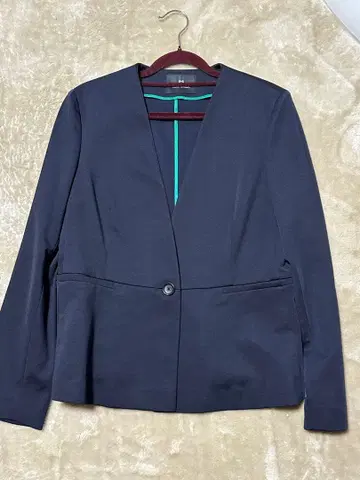 네이비 노카라 자켓