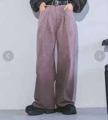 새상품급 지나시스 턱 데님 와이드 팬츠 S 데님 청바지 그라데이션