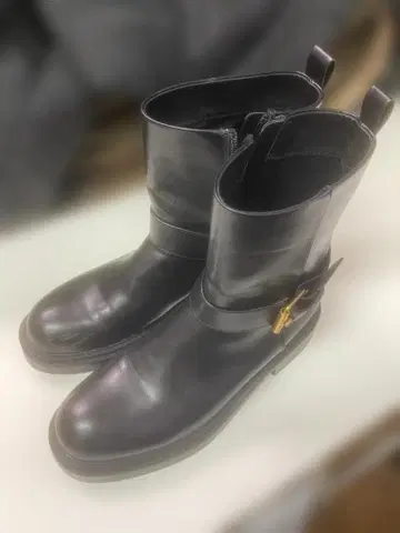 ZARA 자라 40 블랙 가죽 부츠 26cm