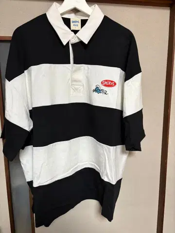 스머프 럭비 셔츠 right on L 사이즈