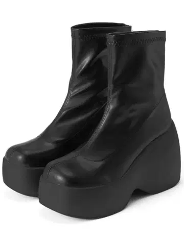 통굽 가죽 숏부츠