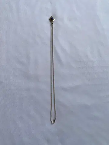 실버 다이아몬드형 오팔 목걸이 약 45cm