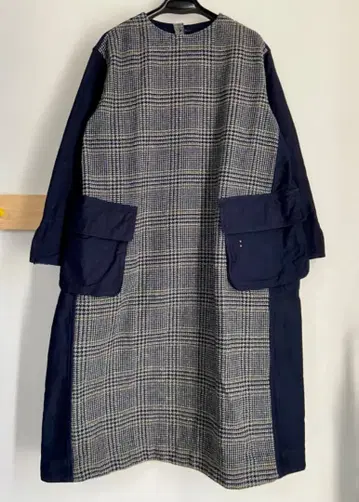 45R 코튼 트위드 콤비 헌팅 드레스 (인디고)