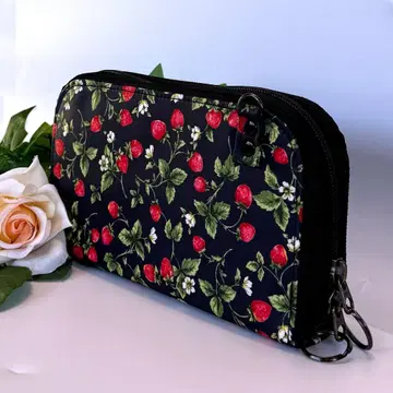 라미네이티드 W 손잡이 폭넓은 장지갑 백 (미니백) 딸기