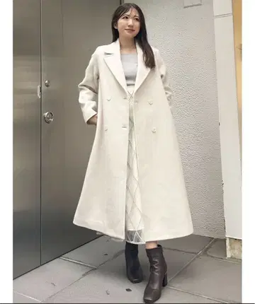 MERCURYDUO 울 체스터 코트 화이트 S 사이즈