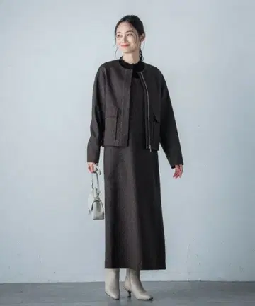 로트레아몽 네프 트위드 지퍼 자켓