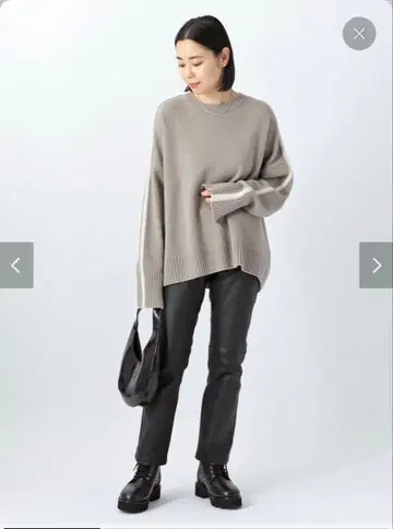 AP STUDIO 라인 니트 풀오버 카키