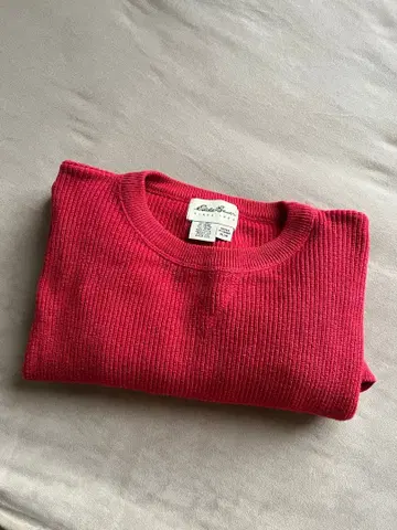 90s 00s Eddie Bauer 코튼 니트 빨간색 M
