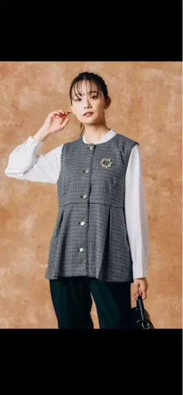 [ 완판 ] 트위드 페플럼 베스트 글로벌 워크 M