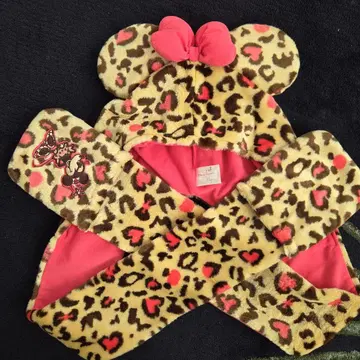 레오파드 무늬 팬 캡 머플러