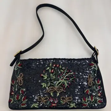 비즈 자수 블랙 백 이탈리아제