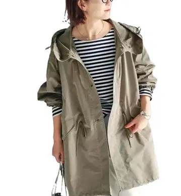 38 사이즈 Spick & Span 스노우 카모 발수 후드 코트