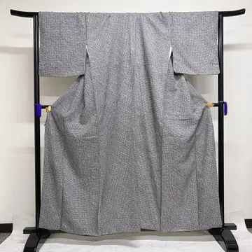 코몬 총시보리 모노톤 블랙 베이스 사슴 무늬 멋스러운 기모노 040k