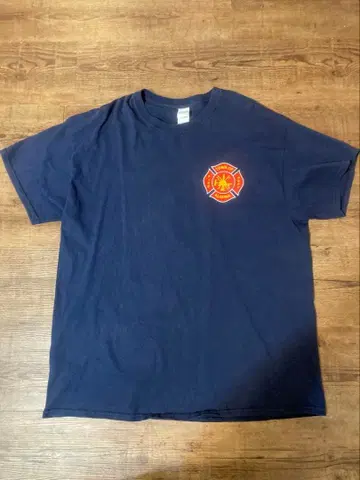 GILDAN XL 소방 구조 T셔츠 네이비