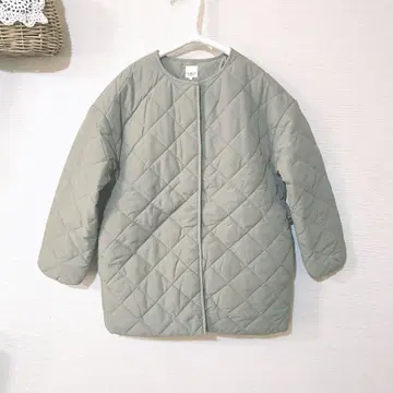 테치치 테치치 트라세 퀼팅 블루종 카키