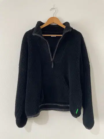 플리스 자켓 하프 지퍼 블랙