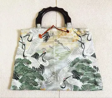 학 패턴 기모노 리메이크 백