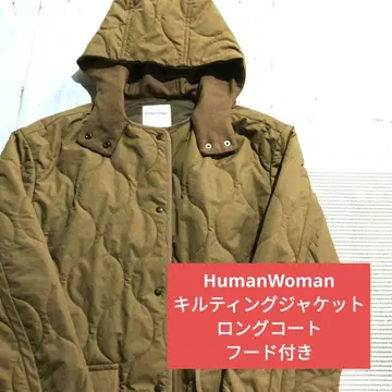 W1142 HumanWoman 퀼팅 자켓 롱 코트 후드 부착