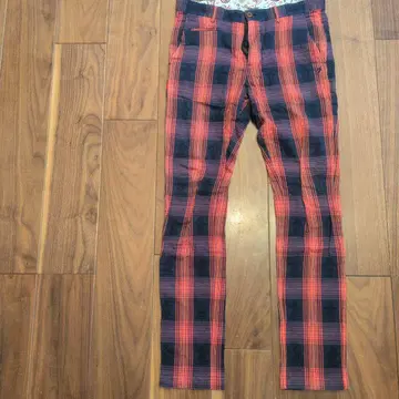 골프 팬츠 빨간색과 블랙 체크 무늬