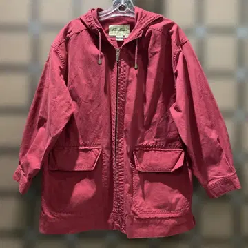 Eddie Bauer 후드 부착 마운틴 파카 와인 레드