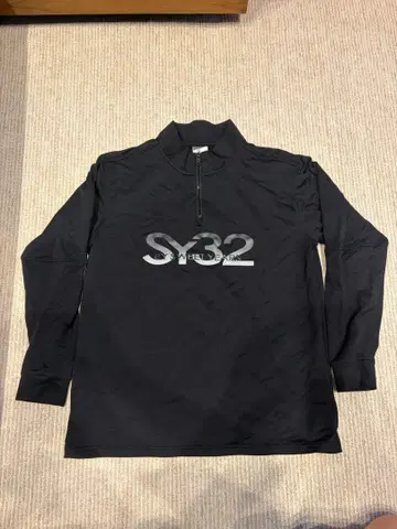 SY32 블랙 골프 셔츠 XL 하프 지퍼