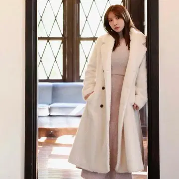 MISTREASS 테디 플리스 롱 코트