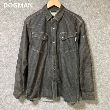 DOGMAN 스트라이프 데님 셔츠 다크 그레이