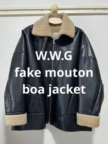 새상품급 W.W.G fake mouton boa jacket 가죽 블랙